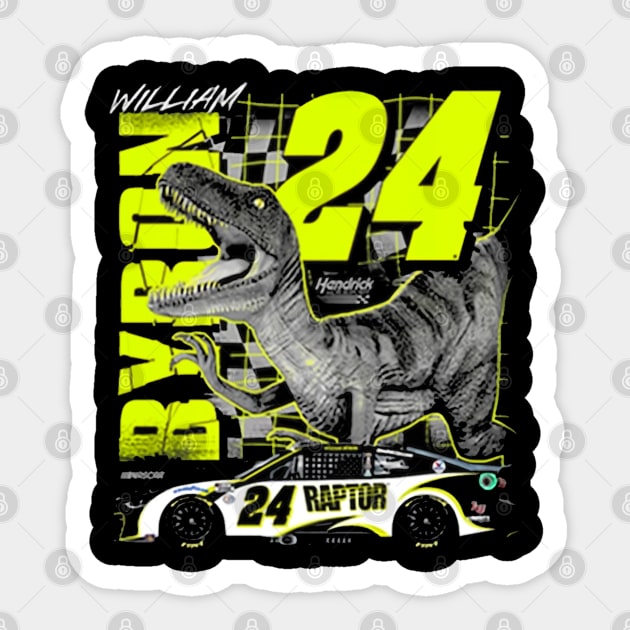 William Byron #24 Raptor Dinosaur Sticker by art.Hamdan